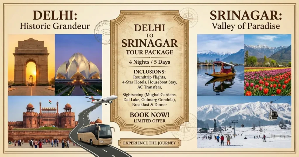 Delhi to Srinagar Tour Package