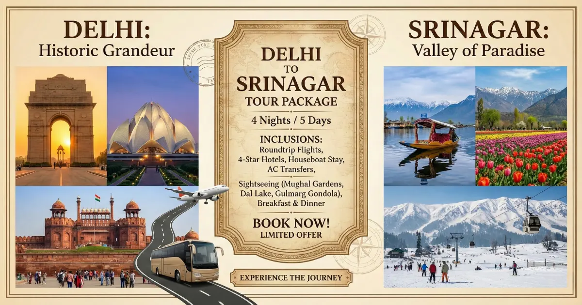 Delhi to Srinagar Tour Package